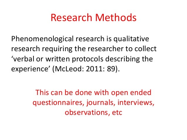 introduction to phenomenological research phenomenology meaning